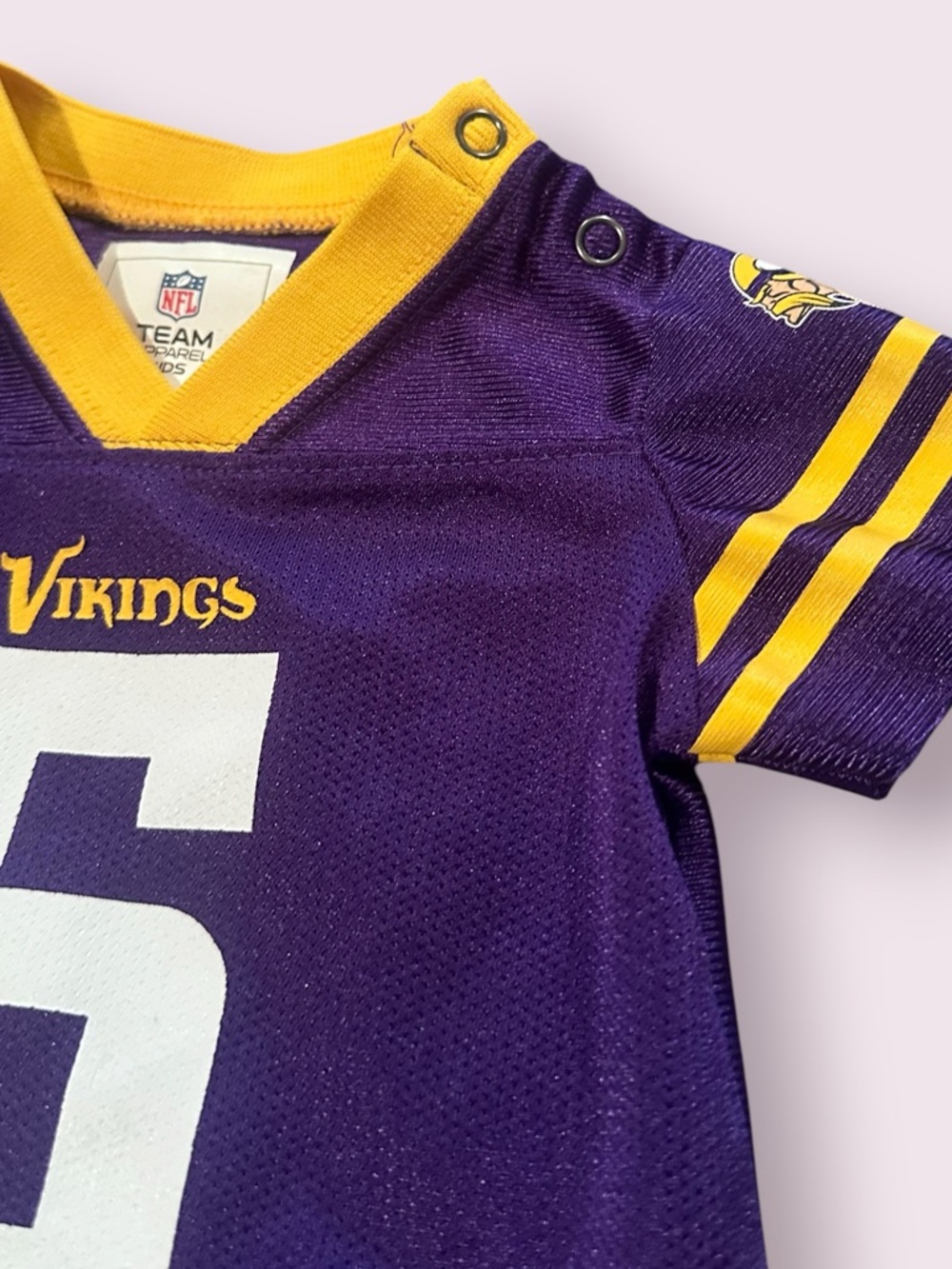Minnesota Vikings Baby Bodysuit Jersey - Purple & Yellow Teddy Bridgewater 3/6 M - Picture 3 of 7
